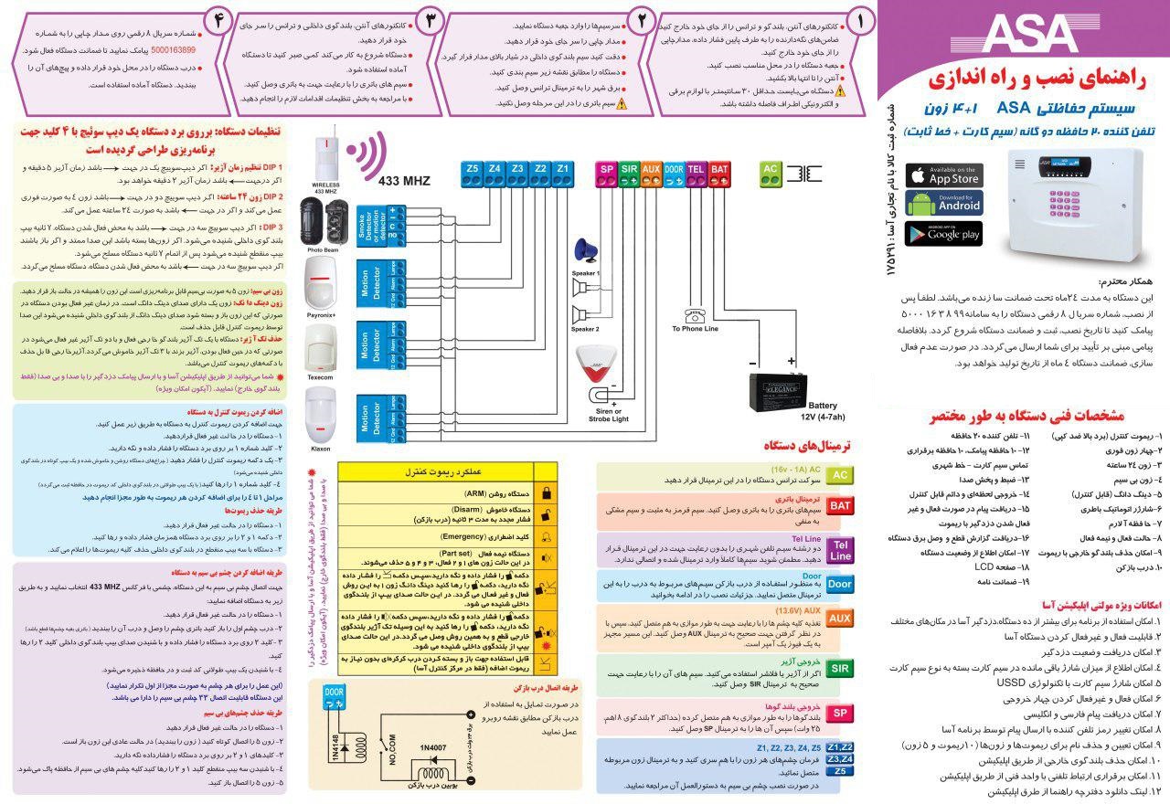 راهنمای دزدگیر آسا ASA